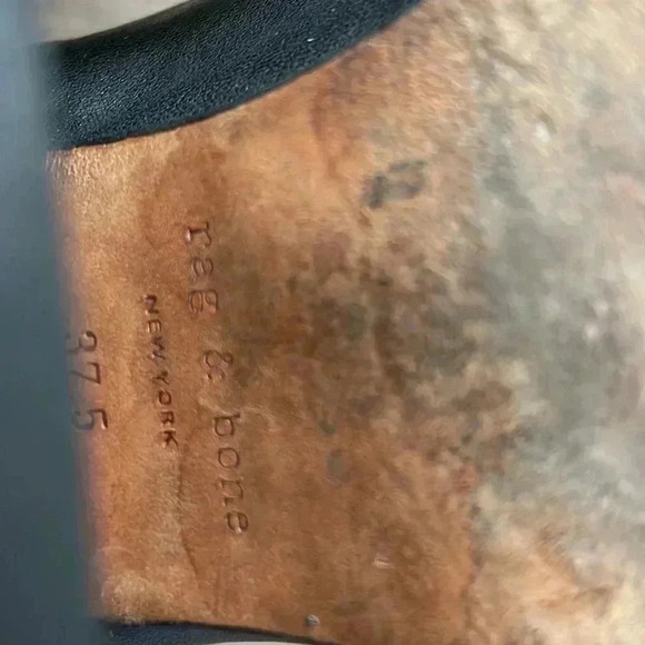 [7.5][W]Rag & Bone Newbury Nubuck Black Leather Heeled  Ankle Boots - Picture 9 of 11